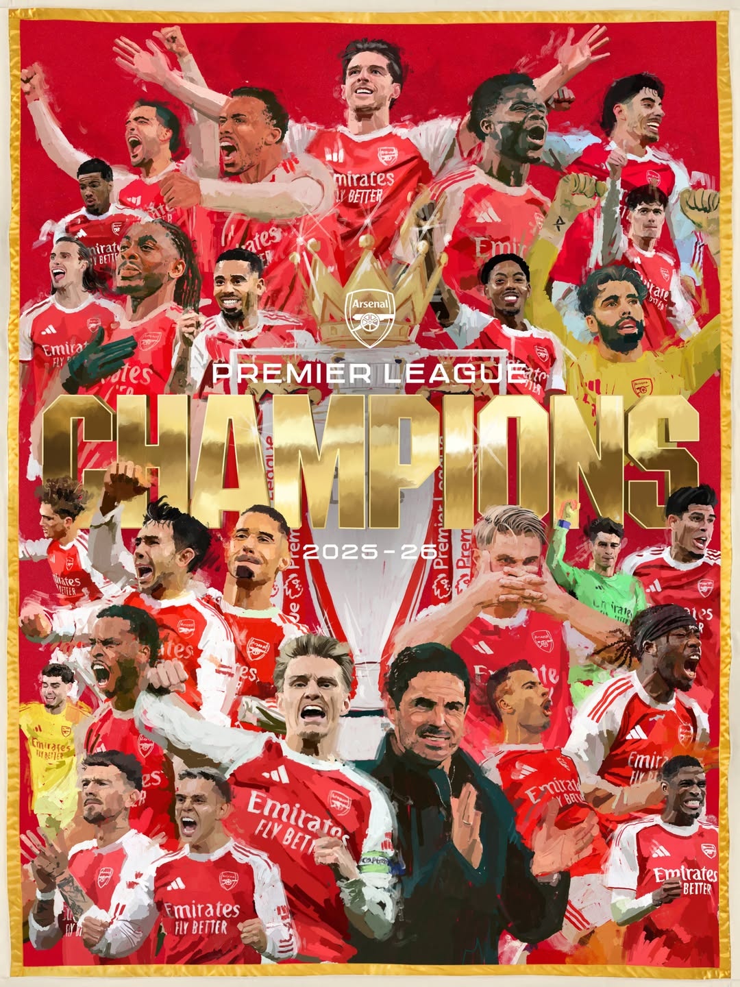 Arsenal 25/26 Champions Poster